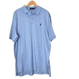 NWT Polo Ralph Lauren Men’s Cotton Polo Shirt Short Sleeve Blue Heather Golf XL
